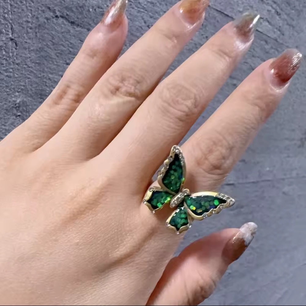 Antique Butterfly Midnight Ring - Picture 6 of 11